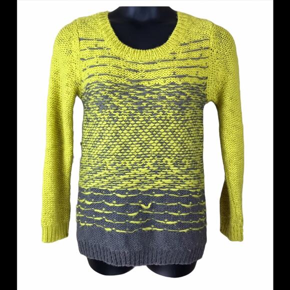 BAR III Yellow/Gray Chunky Sweater Sz Medium - Picture 1 of 6